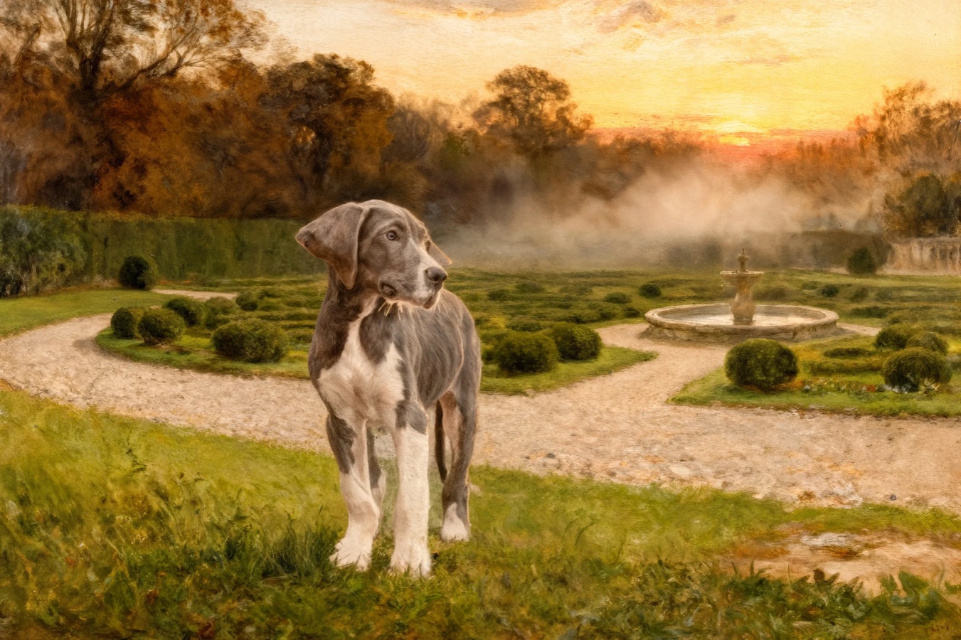 Dog transformed into a painterly Art-tography piece.